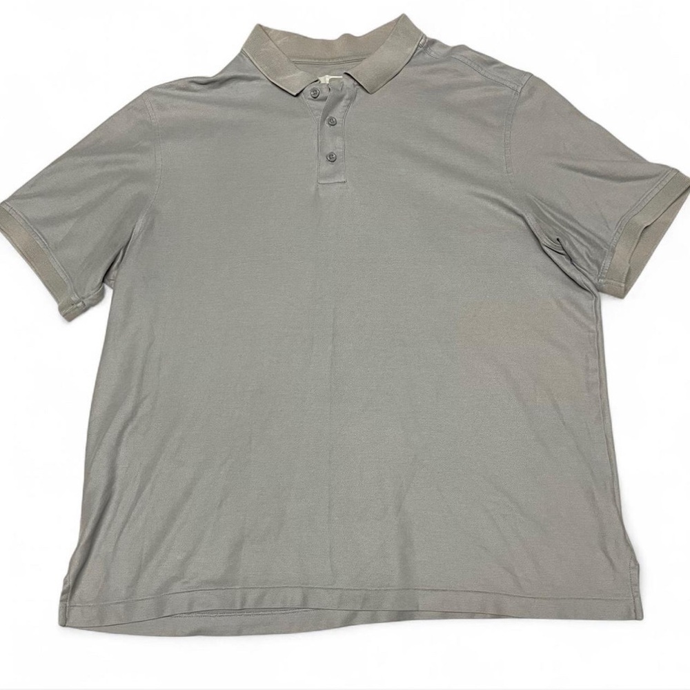 Nordstrom Polo Shirt Men's Size XL Gray Short Sleeve Collared 100% Cotton